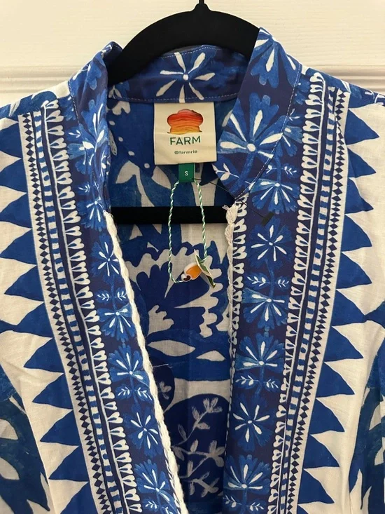 FARM Rio Blue and White Floral Maxi Dress - Picture 2 of 6